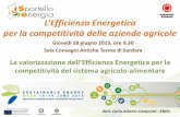 La valorizzazione dell’Efficienza Energetica per la  competitività del sistema agricolo-alimentare - Carlo Alberto Campiotti