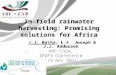 In-field rainwater harvesting: Promising solutions for Africa