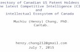 The archived Canadian US Patent Competitive Intelligence Database (2015/7/7)