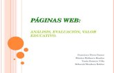 Páginas Web: análisis, evaluación, valor educativo