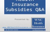 WNCHI Health Insurance Subsidies Q&A