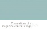 Conventions of a Magazine Contents Page