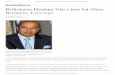 Billionaire hinduja hits lima for more business, less ego   bloomberg business