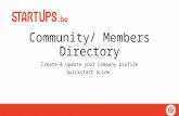 Startups.be -  Members & Partners Tutorial - Community Directory