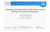 Modeling and optimization of high index contrast gratings with aperiodic topologies SPIE  2013