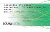 Assessing the Policy Environment for cash crops in Malawi
