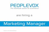 Marketing Manager Role at Peoplevox