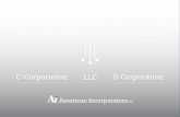 C-Corp, LLC or S-Corp - Understanding Formation and Entities