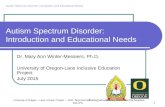 Autism Spectrum Disorder: Introduction and Educational Needs