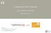 Printemps de l'optimisme - L'optimisme des Français - par OpinionWay - Janvier 2015