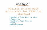 CBSE Math Games for 1st standard from MATIFIC