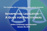 2012-01-18 Interpreting Legislation Slides