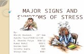 Major signs and symptoms of stress