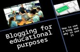 Blogging for Educational Purposes