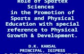 Role of Sportex Sciences in the Promotion of Sports and physical education with special