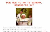 CARTA ABIERTA A BENEDICTO XVI