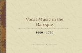 Early Baroque Vocal Music