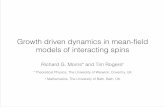 Growth driven dynamics in mean-field models of interacting spins