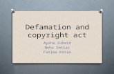 Defamation and copyright act
