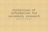 Collection of information for secondary research