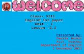 Class 8 english 1st paper filling in a form  lesson-2 and going through immigration-lesson-3
