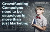 Crowdfunding Campaigns need to be sagacious in more than just Marketing