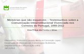 Memórias que não esquecem – Testemunhos sobre a Comunicação Intrainstitucional Vivenciada nos Correios de Portugal, 1959-2012