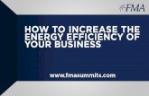 FMA SUMMITS MONTREAL: Take Steps to Increase the Energy Efficiency of Your Business
