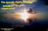 Paul's Privilege Ephesians 3