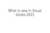 What is new in visual studio 2015
