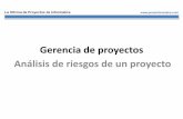 Gerencia de proyectos: Análisis de riesgo de un proyecto