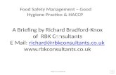 GHP & HACCP Briefing Narration