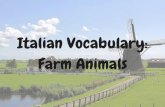 Italian Vocabulary Words: Farm Animals