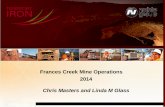 Chris Masters and Linda Glass, Territory Iron - Frances Creek Mine Operations