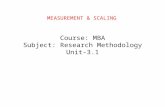 eeMba ii rm unit-3.1 measurement & scaling a
