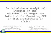 Empirical-based Analytical Insights on the Position, Challenges and Potential for Promoting OERin ODeL Institutions in Africa