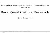 Poynter Lesson 13 - More Quantitative Market Research