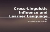 Second-Language Acquisition (Cross-Linguistic Influence and Learner Language)
