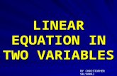 Linear equation in tow variable