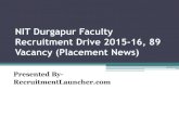 NIT Durgapur Faculty Recruitment Drive 2015-16 89 Vacancy (Placement News)