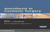Anesthesia in cosmetic surgery 0521870909
