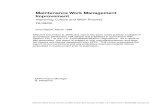 Maintenance Work Management Improvement- Improving Culture and Work Process