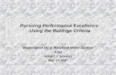 Persuing Performance Excellence Using the Baldrige Criteria