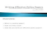 Effective Policy Paper Writing