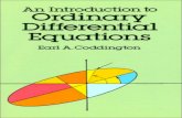 Earl Coddington: an Introduction to Ordinary Differential Equations