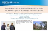 Hemispherical Lens Based Imaging Receiver for MIMO Optical Wireless Communications