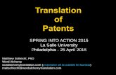 Translation of Patents, Spring Into Action DVTA Conference 2015