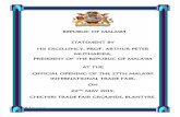 Statement by President Arthur Peter Mutharika at the Official Opening of the 27th Malawi International Trade Fair on 22 May 2015 – Chichiri Trade Fair Grounds, Blantyre
