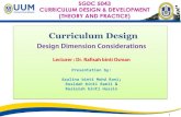 Design Dimension Consideration in Curriculum Design