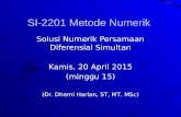 SI-2201 Metode Numerik (Solusi Numerik Persamaan Diferensial Simultan, Minggu 15)